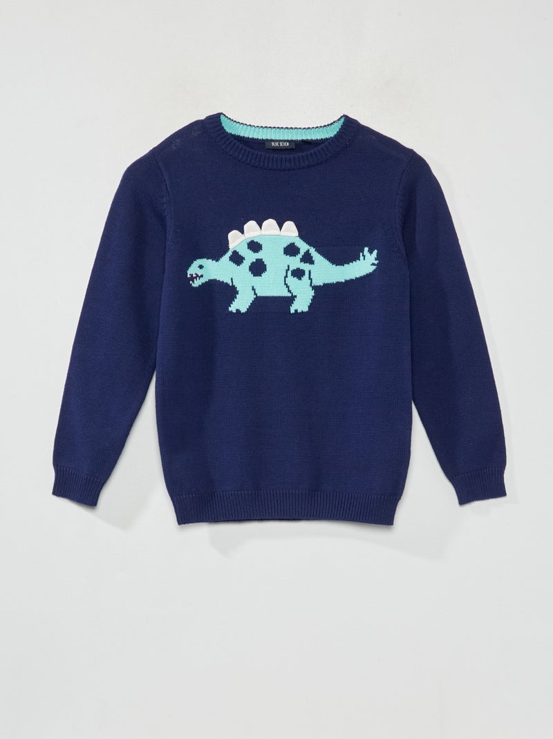 Pull dinosaure Bleu - Kiabi