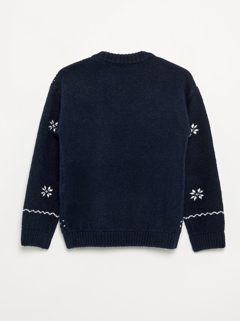 Pull 'Disney' avec jacquard 'La Reine des Neiges' Bleu - Kiabi
