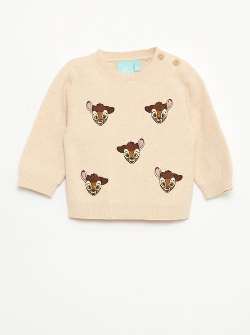 Pull 'Disney' 'Bambi' en tricot avec animation fantaisie - Kiabi
