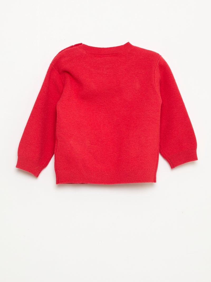 Pull 'Disney' 'Minnie' en tricot avec animation fantaisie Rouge - Kiabi