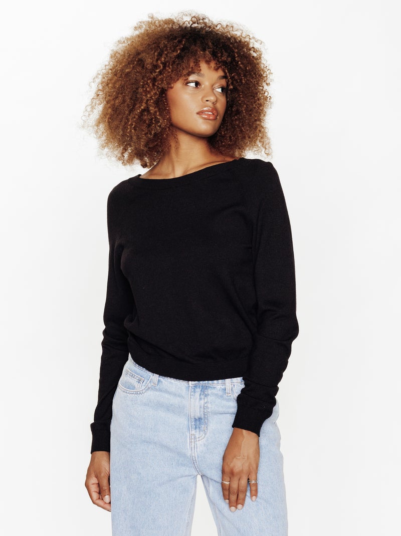 Pull dos nu maille Havana - RougeGorge Lingerie Noir - Kiabi