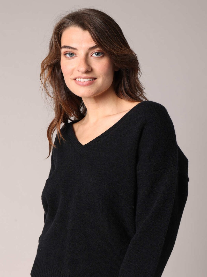 Pull doux à message LOVE
 'Deeluxe' Noir - Kiabi