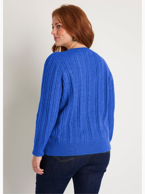 Pull doux ajouré boules col rond - Afibel - Kiabi Pull doux ajouré boules col rond - Afibel - Kiabi