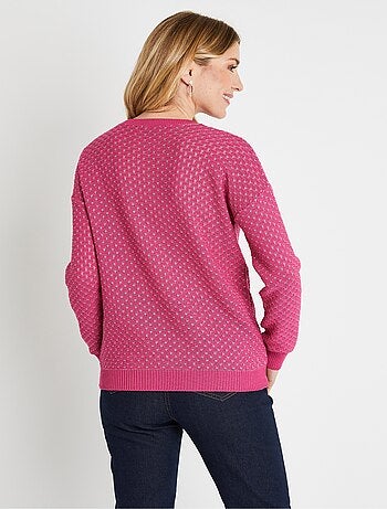 Pull doux brillant mélange coton col rond - Afibel
