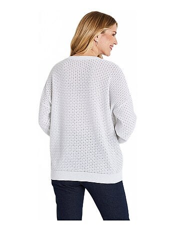 Pull doux brillant mélange coton col rond