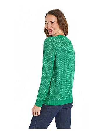 Pull doux brillant mélange coton col rond