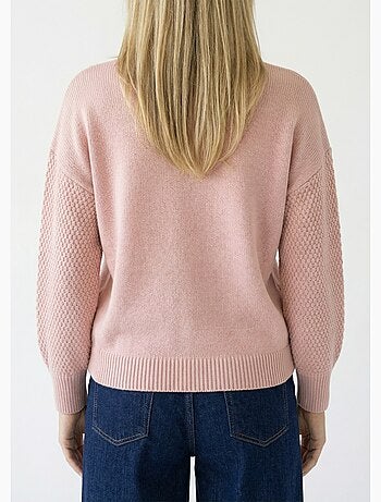 Pull doux brodé col rond - afibel