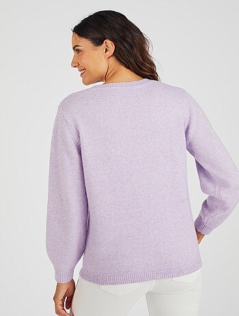 Pull doux broderie fleur - Damart