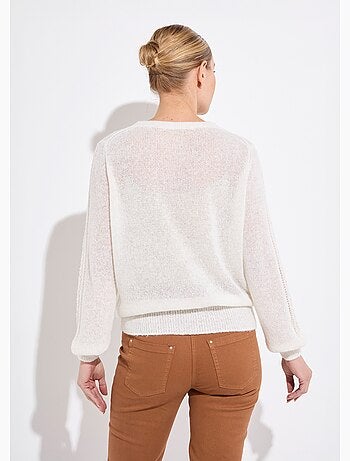 Pull doux cache-coeur avec alpaga et mohair - Afibel