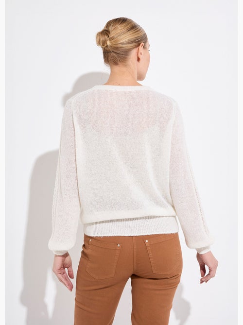 Pull doux cache-coeur avec alpaga et mohair - Afibel - Kiabi