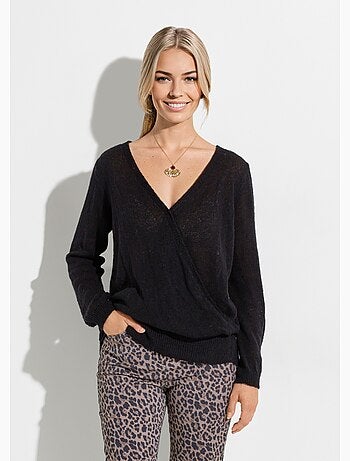 Pull doux cache-coeur avec alpaga et mohair - Afibel