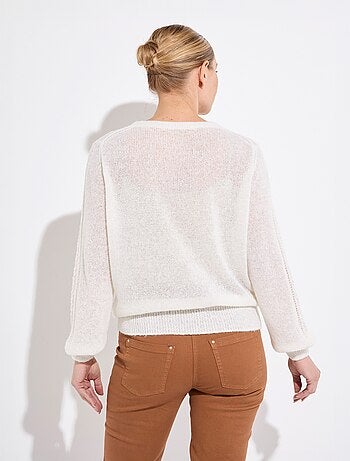 Pull doux cache-coeur avec alpaga et mohair