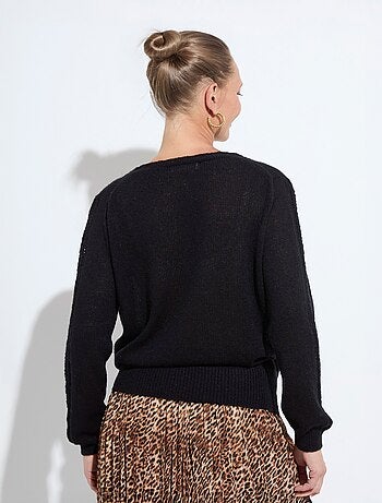 Pull doux cache-coeur avec alpaga et mohair