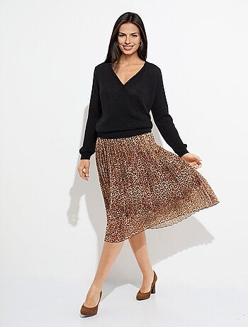 Pull doux cache-coeur avec alpaga et mohair