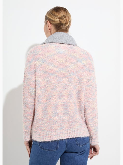 Pull doux col rond maille boule multicolore - Afibel - Kiabi