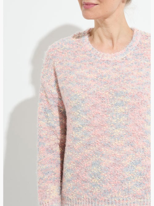Pull doux col rond maille boule multicolore - Afibel - Kiabi