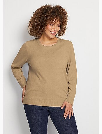 Pull doux col rond manches longues