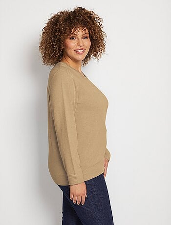 Pull doux col rond manches longues