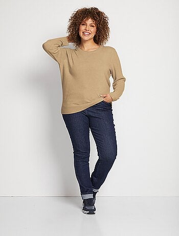 Pull doux col rond manches longues