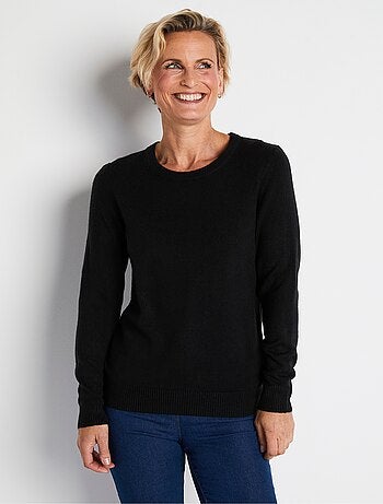Pull doux col rond manches longues