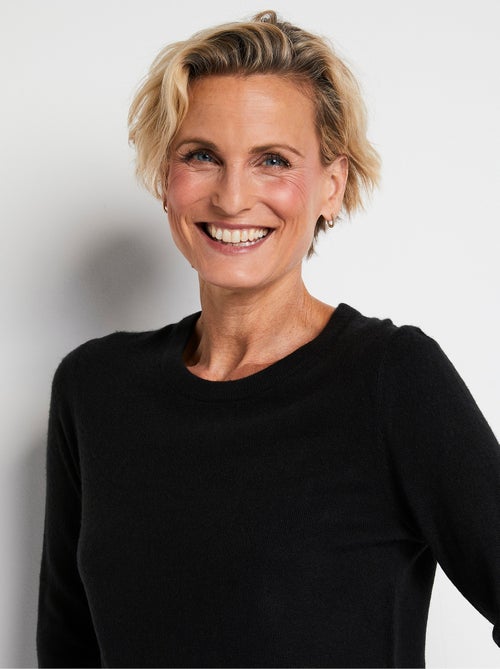 Pull doux col rond manches longues - Kiabi