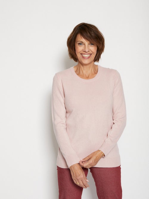 Pull doux col rond manches longues - Kiabi