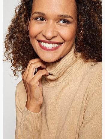 Pull doux col roulé manches longues - Afibel