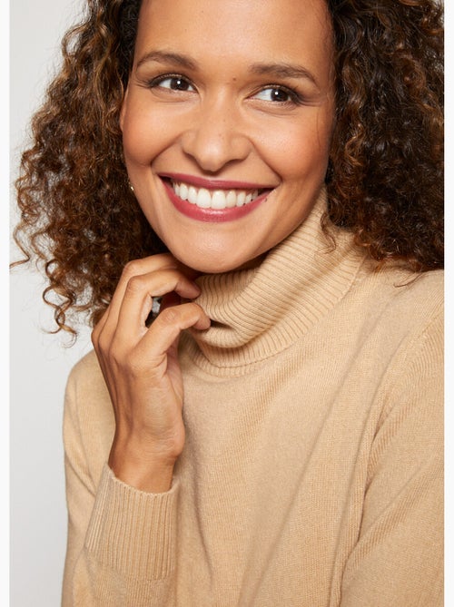 Pull doux col roulé manches longues - Afibel - Kiabi