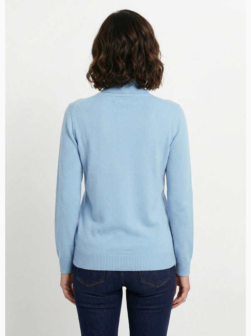 Pull doux col roulé manches longues - Afibel Ciel - Kiabi