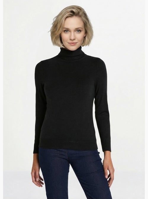 Pull doux col roulé manches longues - Afibel - Kiabi