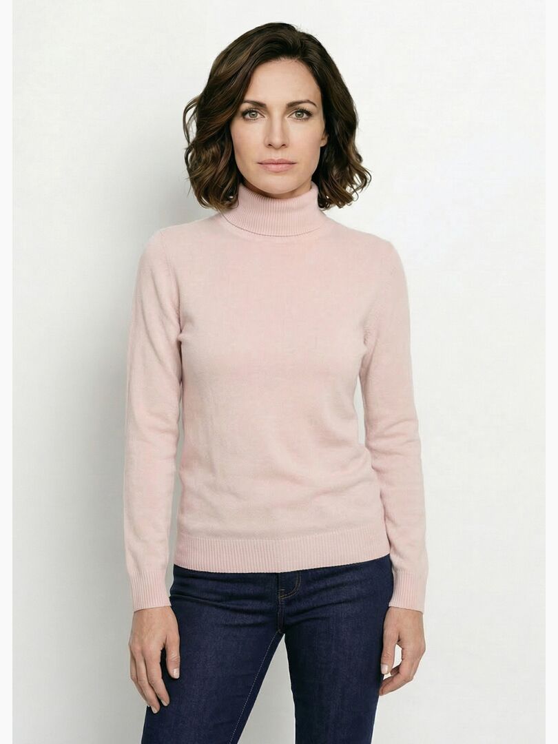 Pull doux col roulé manches longues - Rose - Kiabi - 35.99€