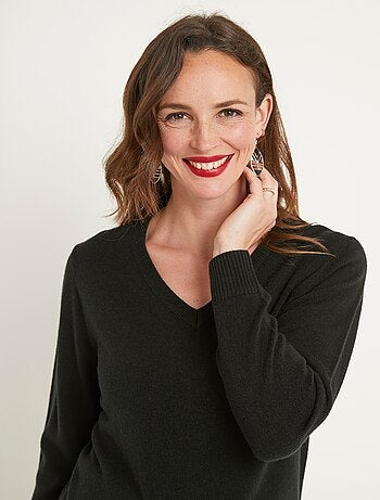 Pull doux col V manches longues - Afibel