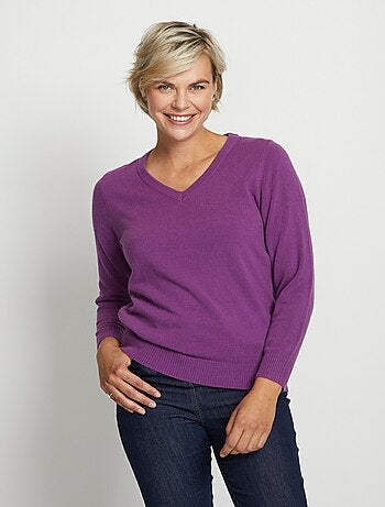 Pull doux col V manches longues - Afibel