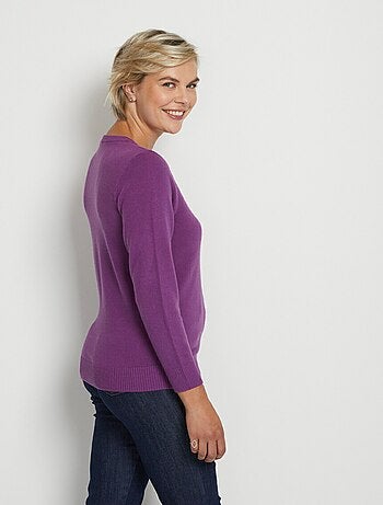 Pull doux col V manches longues - Afibel