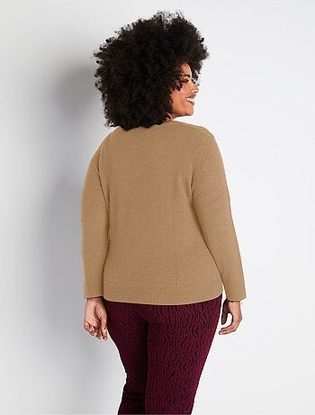 Pull doux col V manches longues