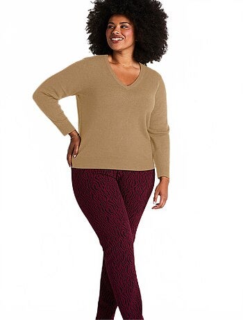Pull doux col V manches longues