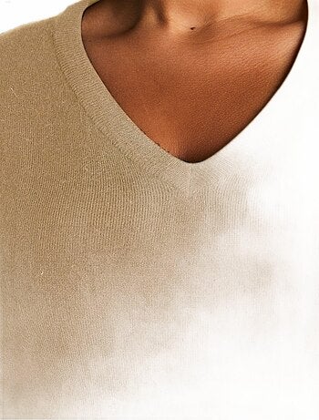 Pull doux col V manches longues
