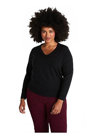Pull doux col V manches longues