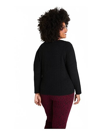 Pull doux col V manches longues