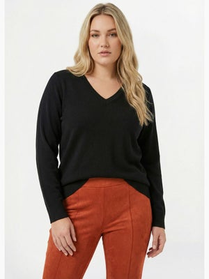 Pull Femme Col V Manches Longues Tricot Doux - Décontracté, Motif Ajouré - Pour Tous Les Jours, Automne/hiver