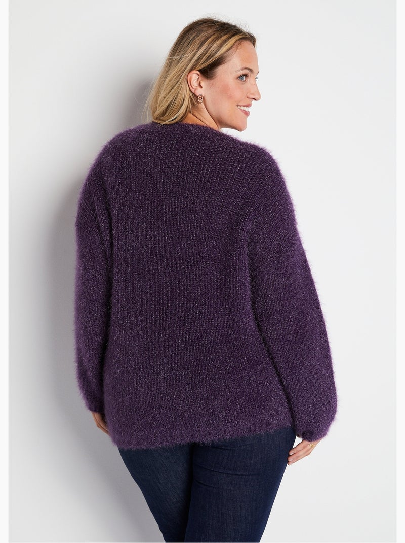 Pull doux colorblock maille poilue - Afibel Ecru - Kiabi