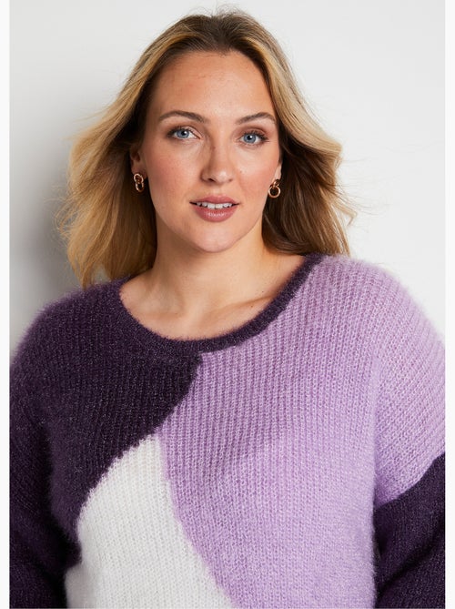 Pull doux colorblock maille poilue - Afibel - Kiabi