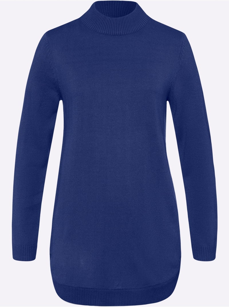 Pull Doux Comme Du Cachemire - Taille Standard - Moda Vilona Bleu roi - Kiabi