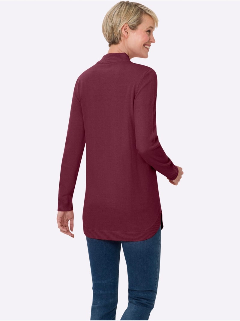Pull Doux Comme Du Cachemire - Taille Standard - Moda Vilona Bordeaux - Kiabi