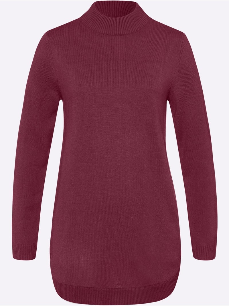 Pull Doux Comme Du Cachemire - Taille Standard - Moda Vilona Bordeaux - Kiabi