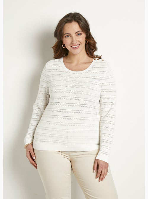 Pull doux court col rond uni manches longues - Afibel - Kiabi