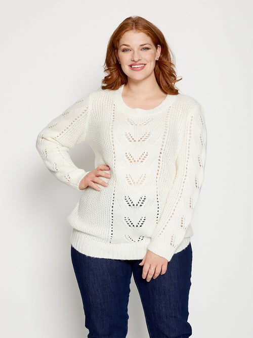Pull doux en maille fantaisie - Afibel - Kiabi