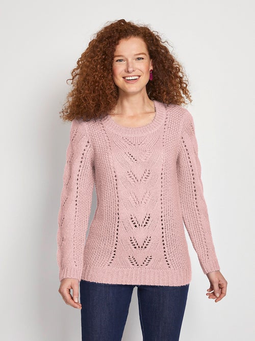 Pull doux en maille fantaisie - Afibel - Kiabi