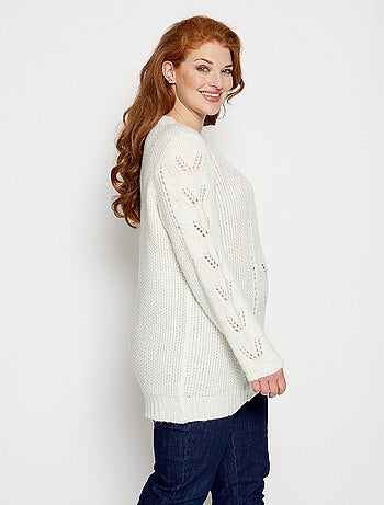 Pull doux en maille fantaisie