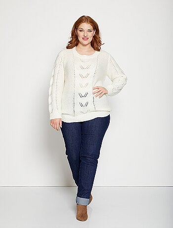 Pull doux en maille fantaisie